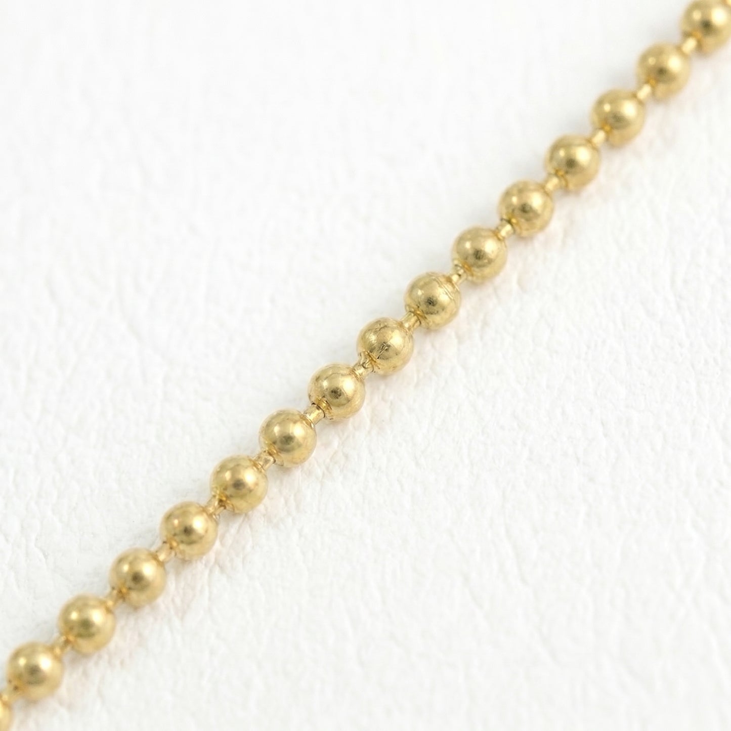 18K Gold Diamond-Cut Ball Bead Chain Bracelet