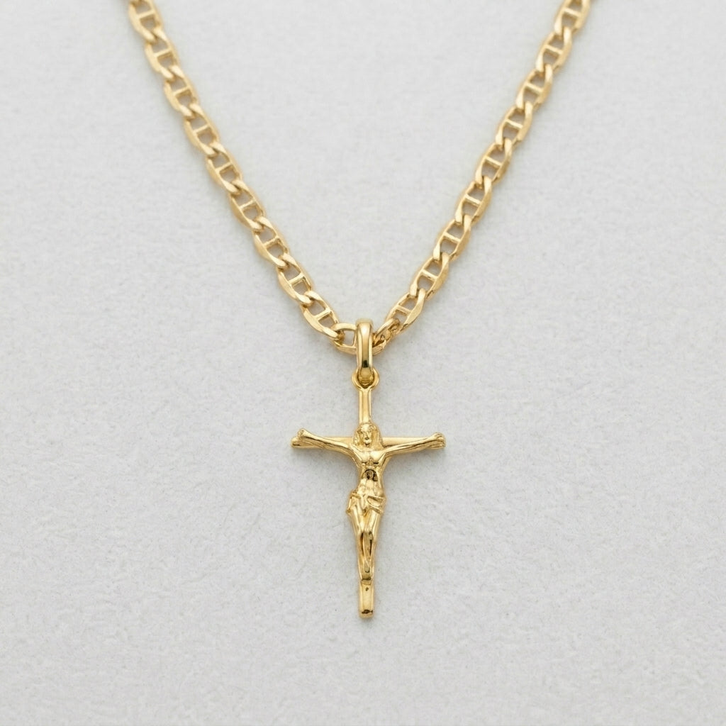 18K Gold Mid-Size Jesus Head Pendant