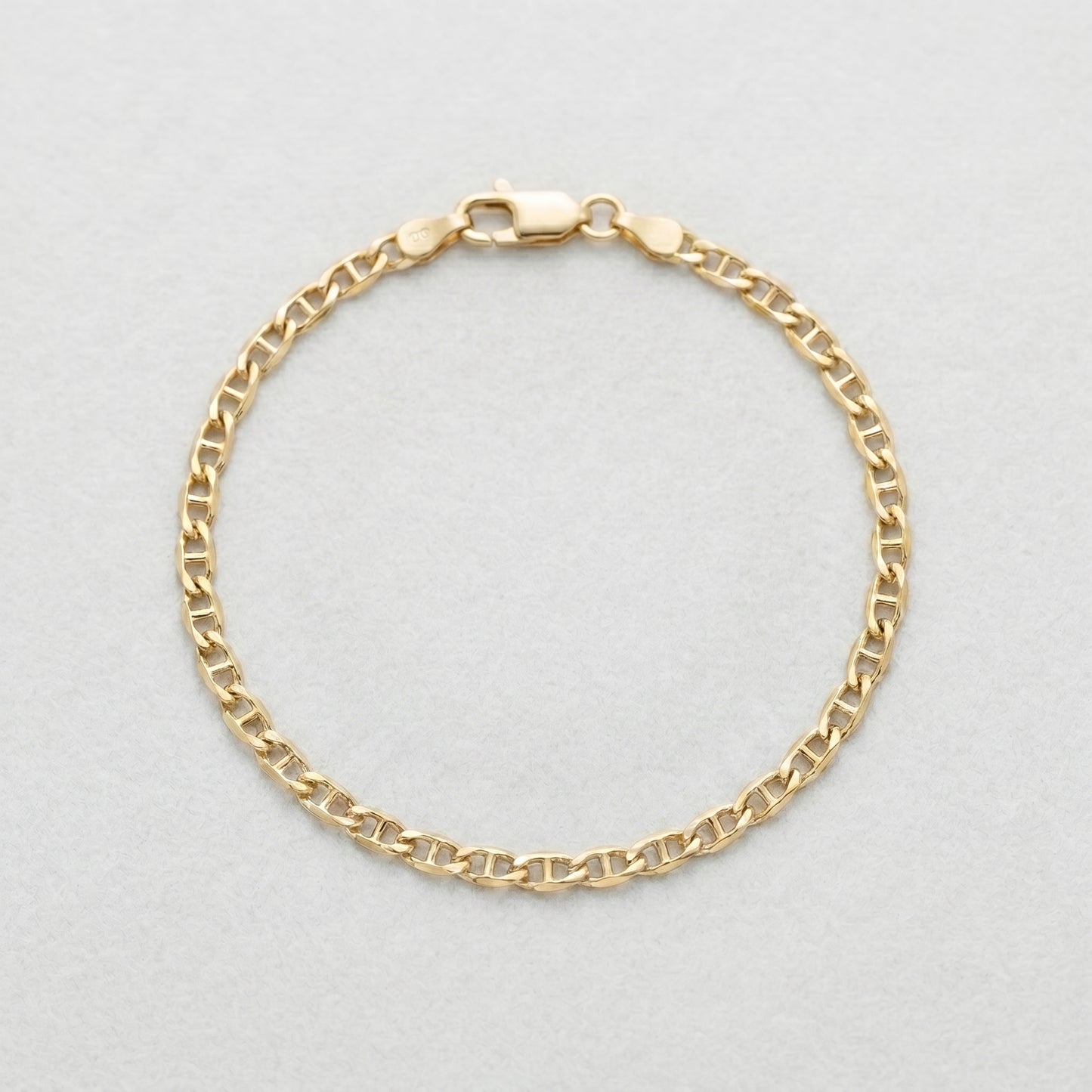 18K Gold High-Polish GCC Italian Style Marina Chain Bracelet