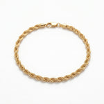 18K Solid Gold Rope Chain Bracelet