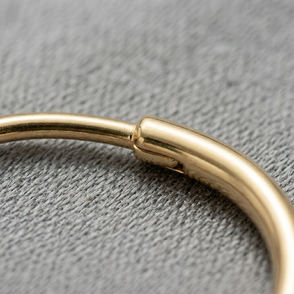 18K Gold Safety Pin Mini Hoop Earrings