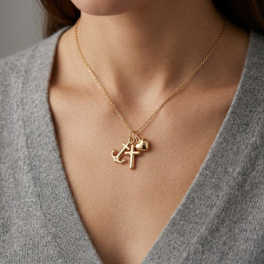 18K Gold The Three Graces Medallion Pendant