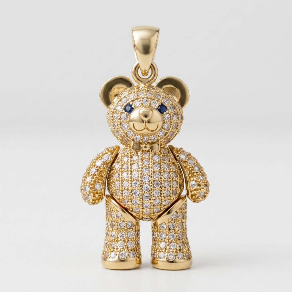 18K Gold Teddy Bear Pendant