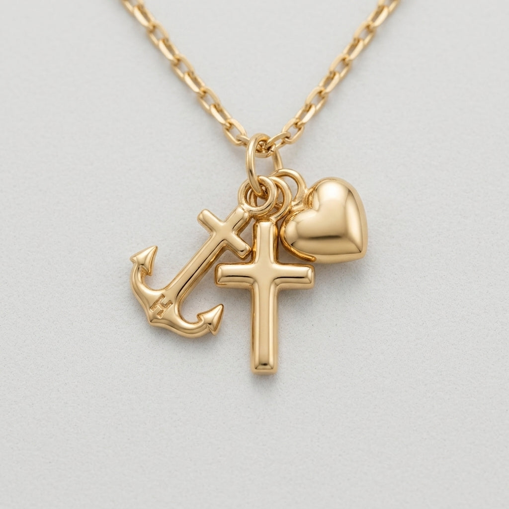 18K Gold The Three Graces Medallion Pendant