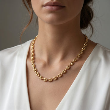 18K Gold Diamond-Cut GCC Italian Style Marina Chain Necklace