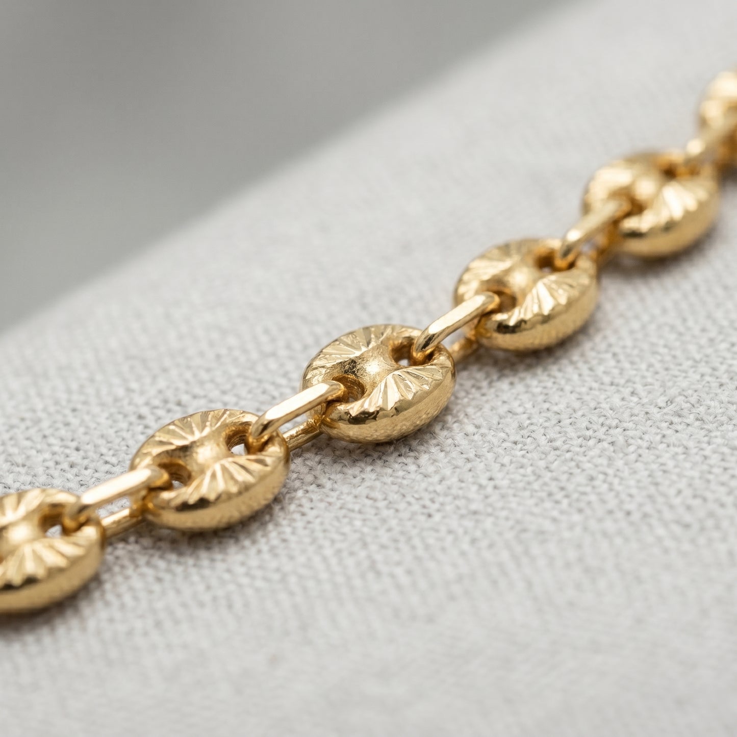 18K Gold Diamond-Cut GCC Italian Style Marina Chain Necklace