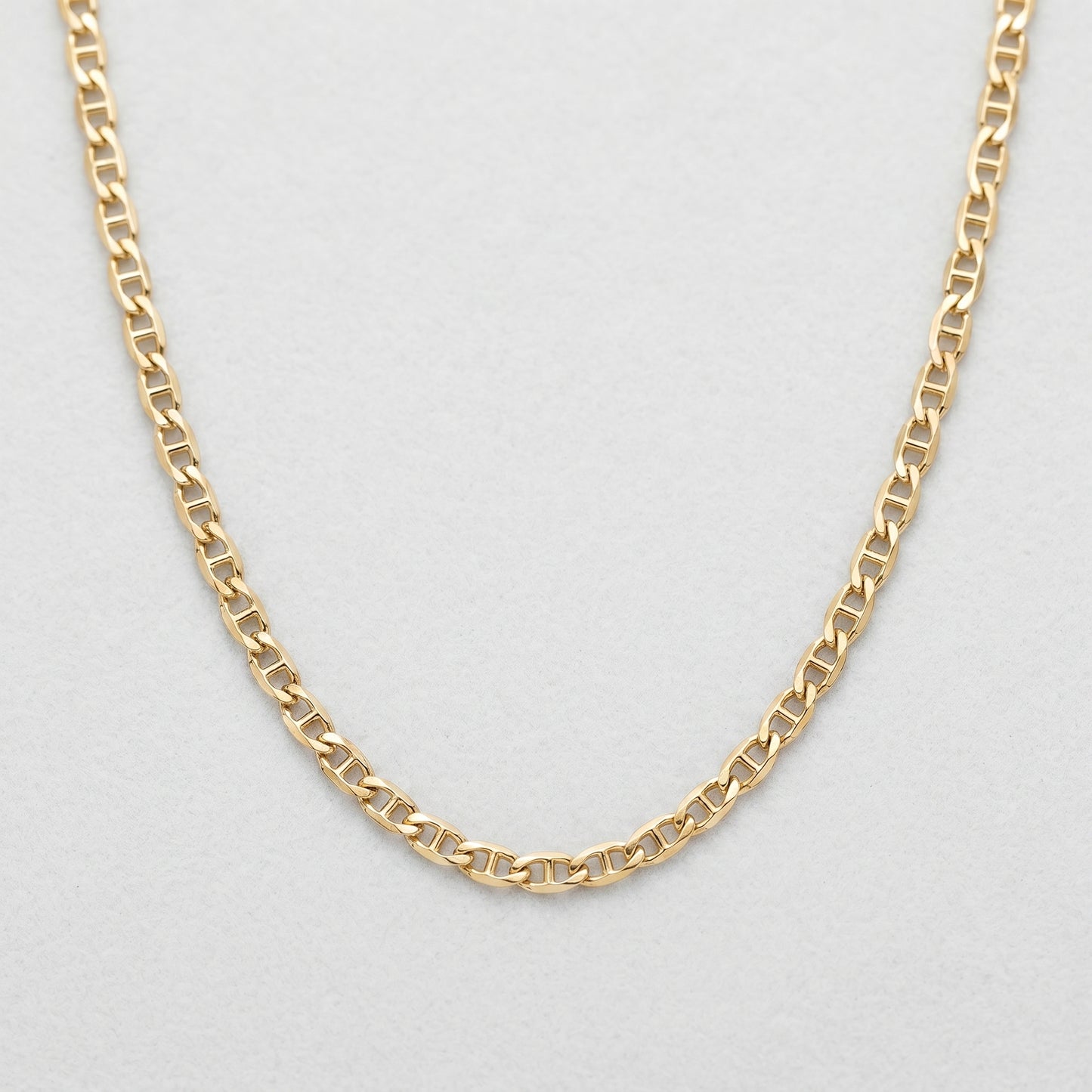 18K Gold High-Polish GCC Italian Style Marina Chain Necklace