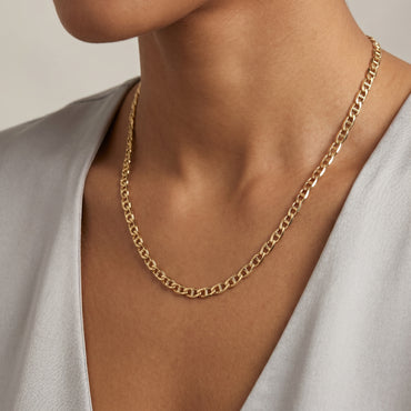 18K Gold High-Polish GCC Italian Style Marina Chain Necklace