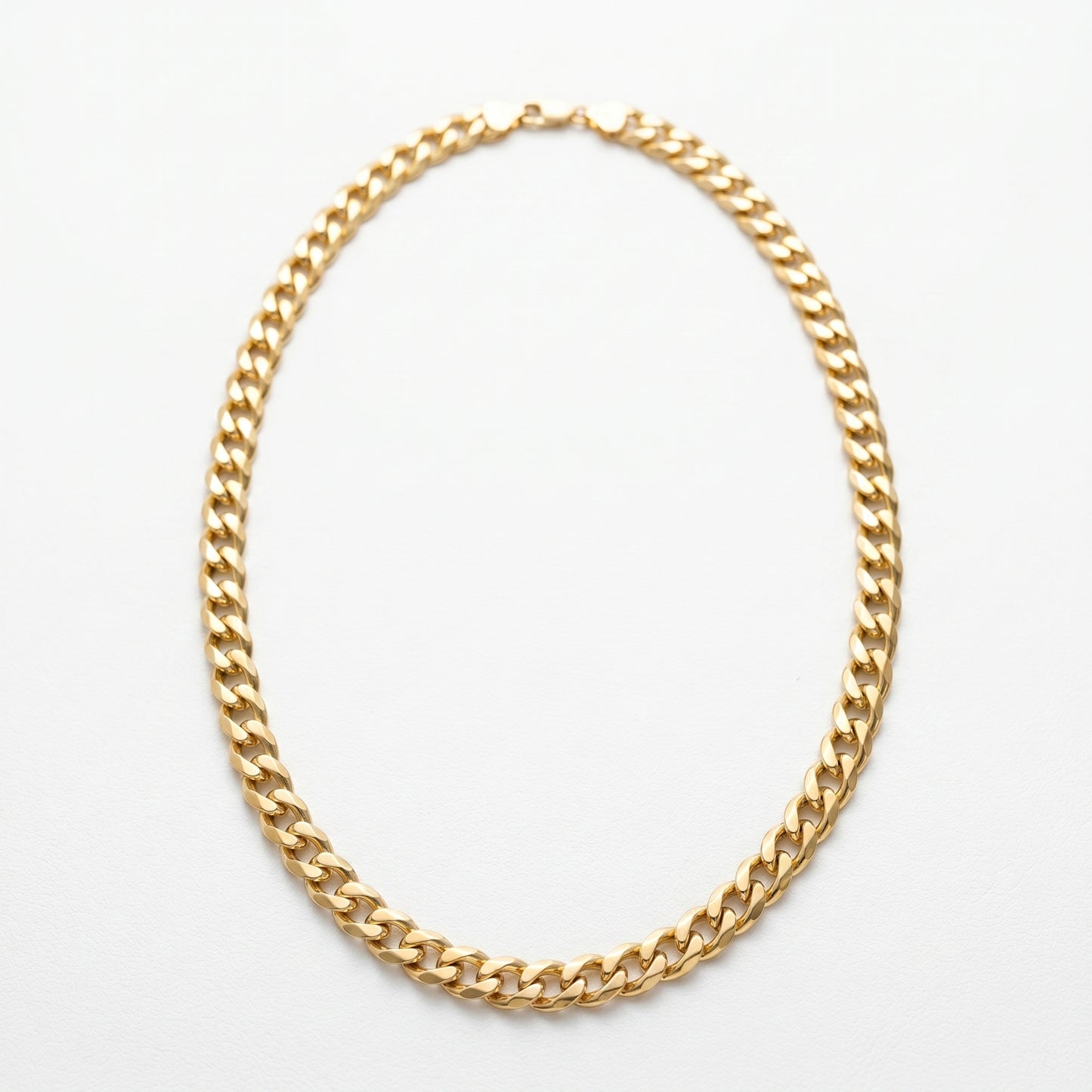 18K Solid Gold Miami Cuban Link Chain Necklace