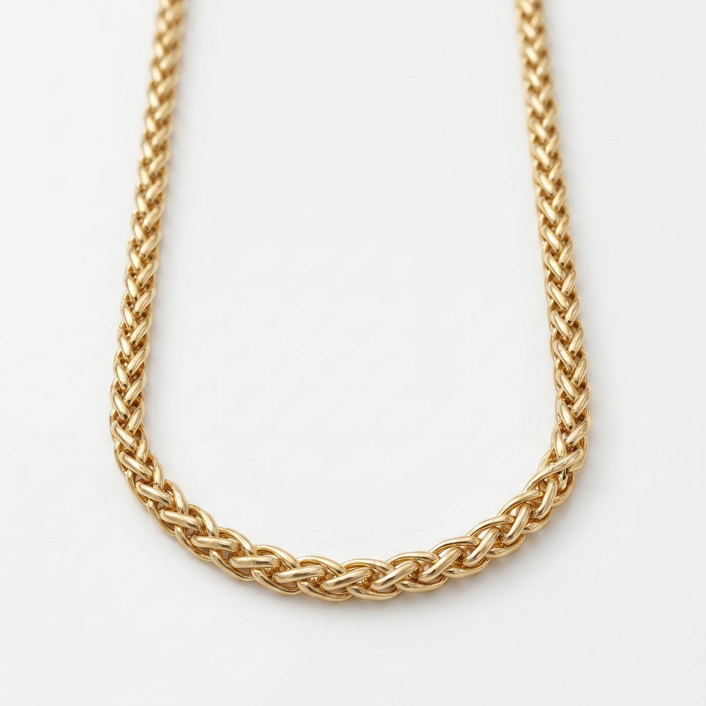 18K Solid Gold Franco Link Chain Necklace