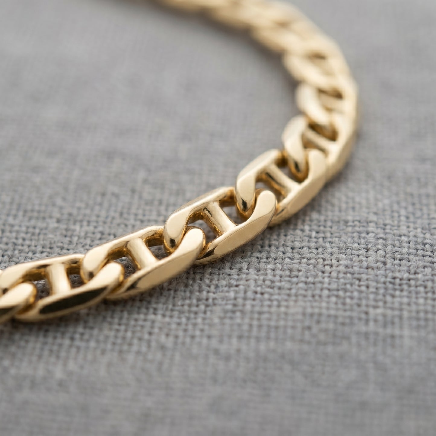 18K Solid Gold Box Link Chain Necklace