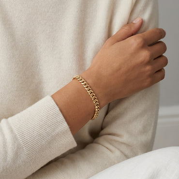 18K Solid Gold Miami Cuban Link Chain Bracelet