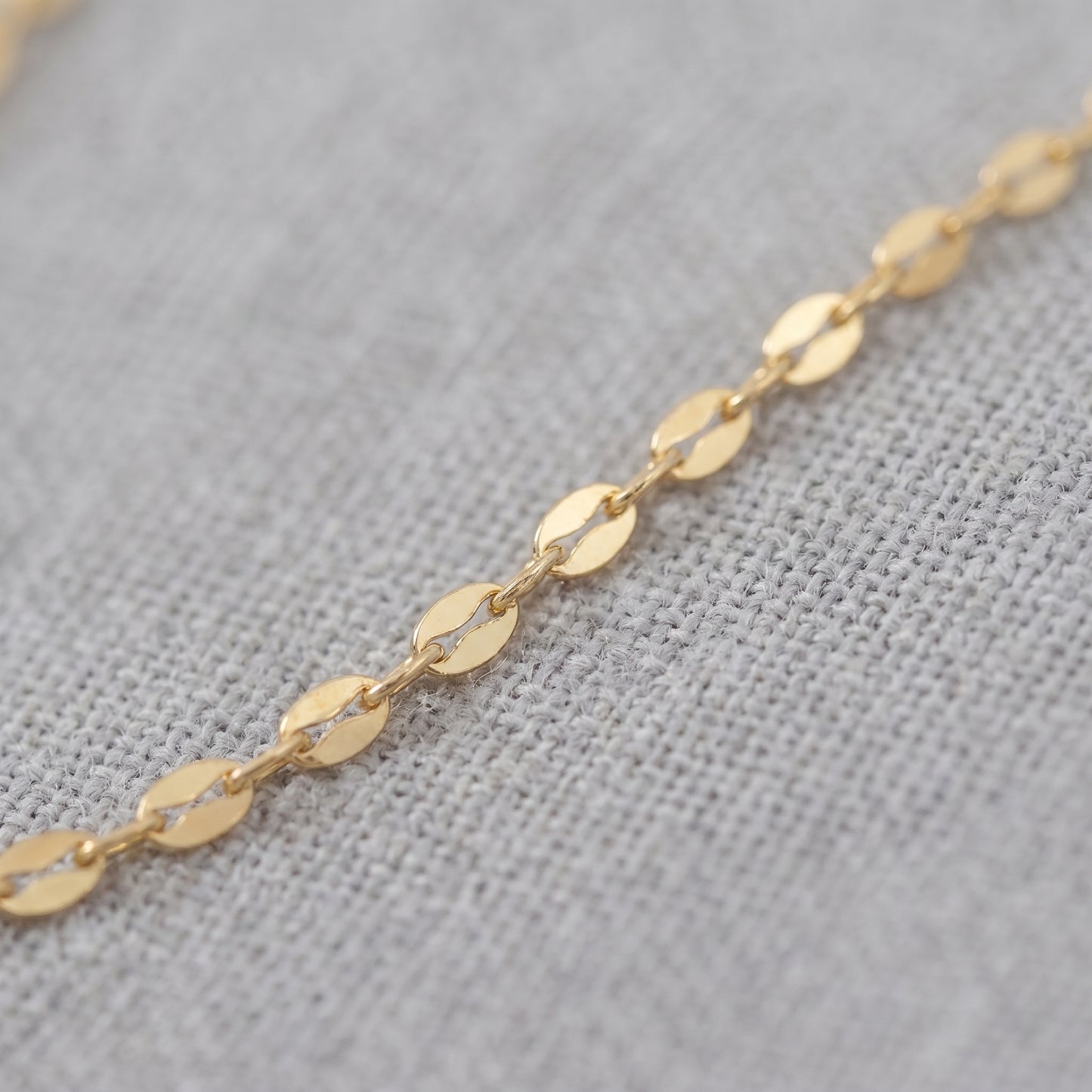 18K Solid Gold Italian Popcorn Link Chain Necklace
