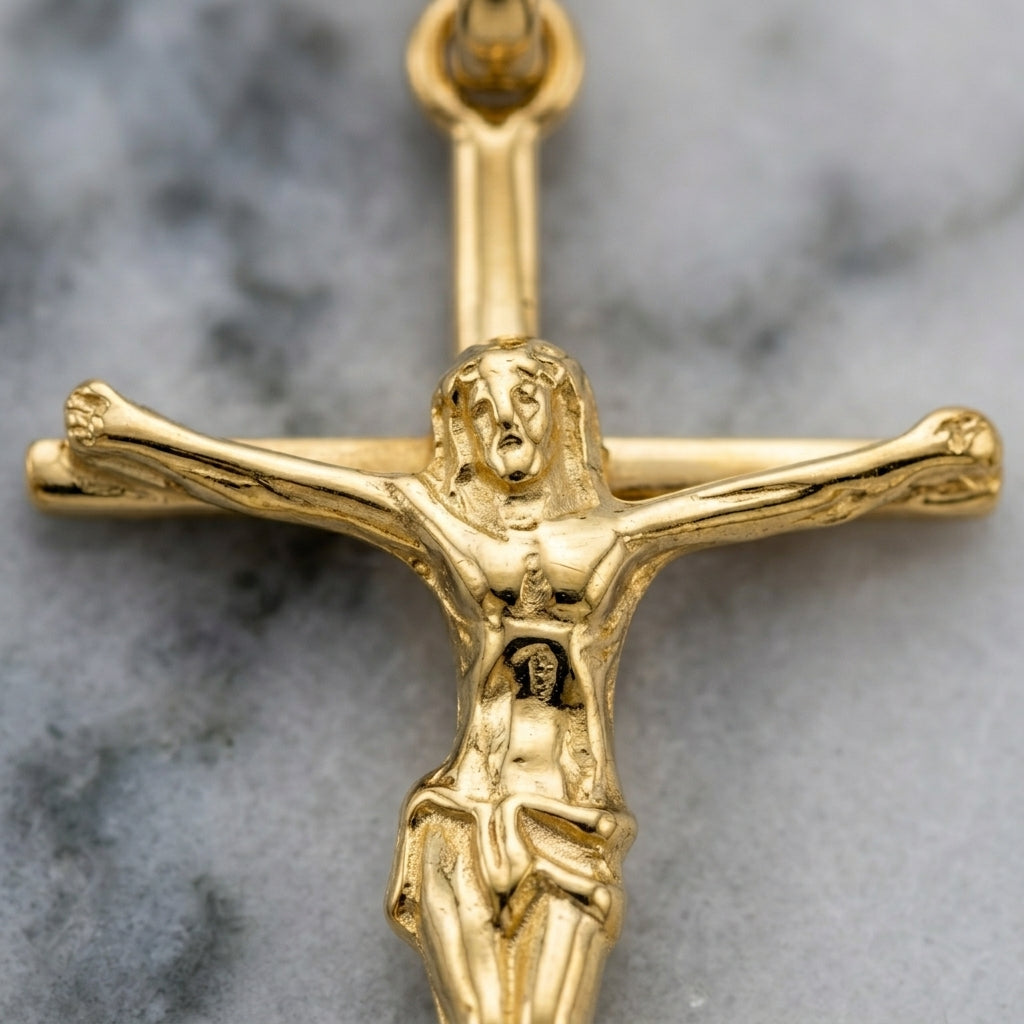 18K Gold Mid-Size Jesus Head Pendant